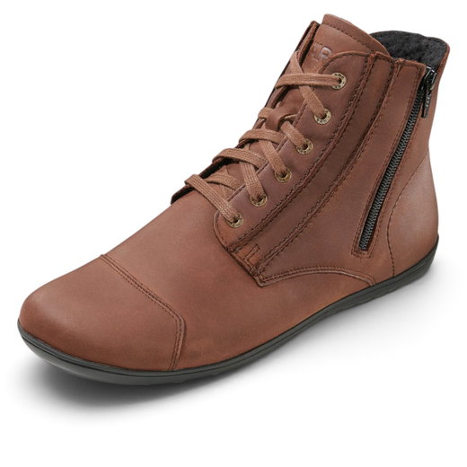 Bear Ankle Boot Jason (Barefoot Shoes, Cow Nappa Leather) Dark Brown Men's