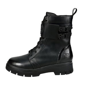 Bugatti Stiefel Robin (Schnürstiefel mit seitlichen Reissverschluss) schwarz Damen