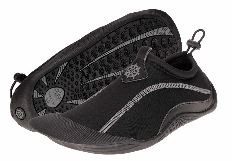 Ballop Aquaschuhe Aqualander (Wasserschuhe, flexible Sohle, hydrodynamischen Finne am Zeh) schwarz