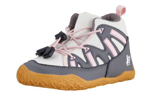 Ballop Barfussschuhe Sneaker Intense (flexible Sohle, atmungsaktiv) grau/pink Kinder