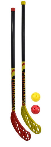 Bandito Funhockey (Floorball) Schläger-Set (2x Schläger, 2x Bälle)