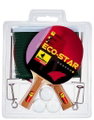 Bandito Tischtennisschläger Set Eco Star (2x Schläger, 3x Bälle, 1x Netz) - 1 Set