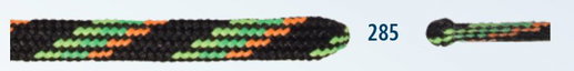 Barth Schnürsenkel Bergsport halbrund schwarz/gelb/grün/orange 180cm