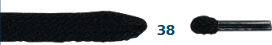Barth Flat Classic Black Shoelaces 120cm