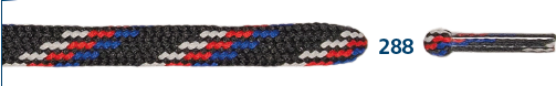 Barth Shoelaces Mountain Sports half-round black/blue/red/white 150cm