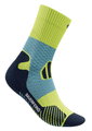 Bauerfeind Sportsocke Trail Run Mid Cut (Kompressionssocke) lemongelb/blau Herren - 1 Paar
