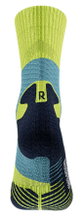 Bauerfeind Sportsocke Trail Run Mid Cut (Kompressionssocke) lemongelb/blau Herren - 1 Paar