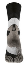 Bauerfeind Sportsocke Trail Run Mid Cut (Kompressionssocke) schwarz/weiss/grau Herren - 1 Paar