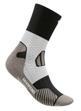 Bauerfeind Sportsocke Trail Run Mid Cut (Kompressionssocke) schwarz/weiss/grau Herren - 1 Paar