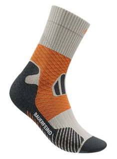 Bauerfeind Sportsock Trail Run Mid Cut (Compression Sock) grey/orange men's - 1 pair