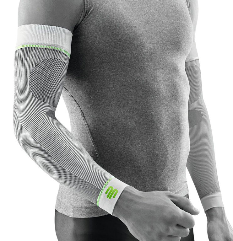 Bauerfeind Sports Compression Arm Sleeves Long (light, comfortable) white - 2 pieces