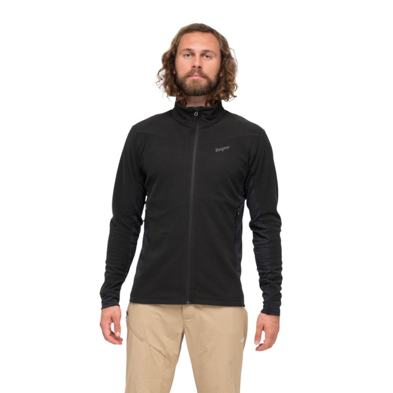 Bergans Fleecejacke Rabot Midlayer (leicht, atmungsaktiv) schwarz Herren