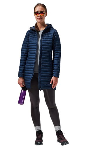 Berghaus Winterjacke Nula Micro Long (warm, wasserabweisend, PFC-frei) dunkelblau Damen