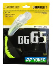 Besaitung mit Badmintonsaite Yonex BG65 gelb