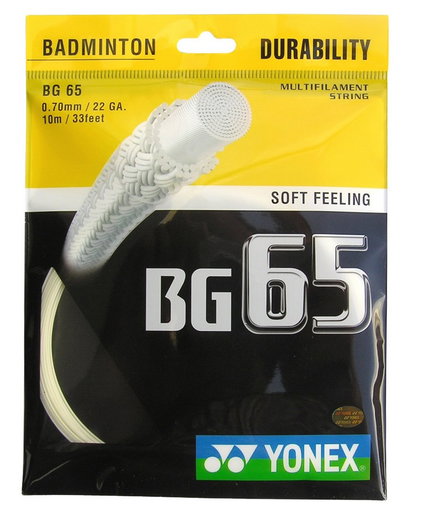 Besaitung mit Badmintonsaite Yonex BG65 natur