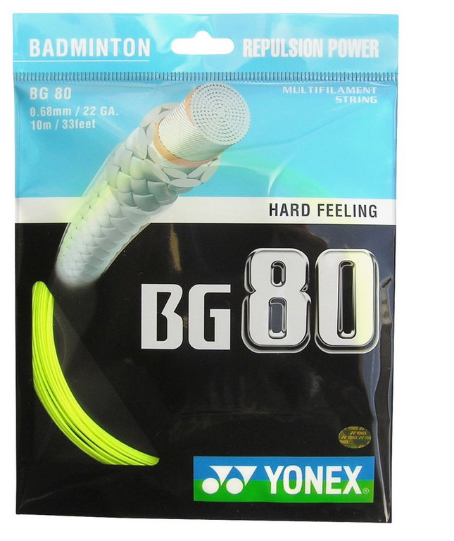 Besaitung mit Badmintonsaite Yonex BG80 gelb