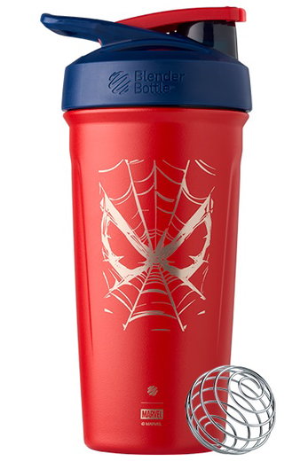 BlenderBottle Trinkflasche Strada Thermo Edelstahl Spider Man 710ml rot