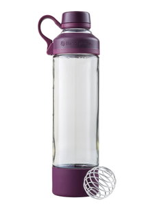 BlenderBottle Trinkflasche Mantra Glas (ClearSip-Trinköffnung aus Glas und mit Schraubverschluss) 600ml violett