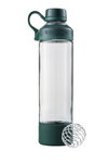 BlenderBottle Trinkflasche Mantra Glas (ClearSip-Trinköffnung aus Glas und mit Schraubverschluss) 600ml dunkelgrün