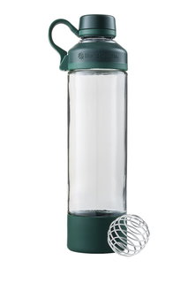BlenderBottle Trinkflasche Mantra Glas (ClearSip-Trinköffnung aus Glas und mit Schraubverschluss) 600ml dunkelgrün