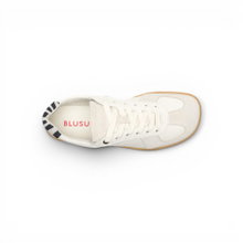 Buty Blusun Barfussschuhe BLSN-200W (skóra zamszowa, elastyczna podeszwa) białe/zebra damskie
