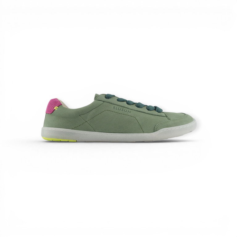 Blusun Barfussschuhe Sneaker BLSN-500W (Nubukleder/Veloursleder, flexible Sohle) grün Damen