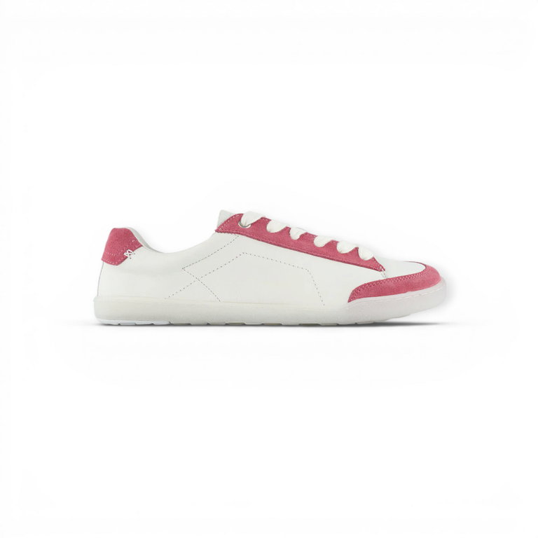 Blusun Barfussschuhe Sneaker BLSN-500W (Glattleder/Veloursleder, flexible Sohle) weiss/rosa Damen