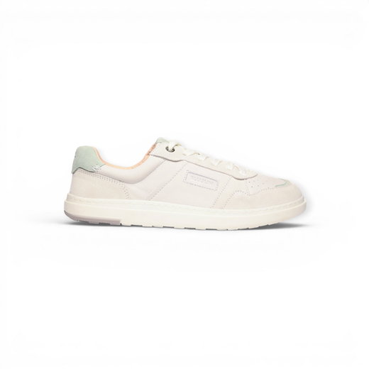 Blusun Barfussschuhe Sneaker BLSN-600+W (Glattleder/Veloursleder) weiss/grün Damen