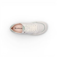 Blusun Barfussschuhe Sneaker BLSN-600+W (skóra gładka/ zamsz) biało-zielone damskie