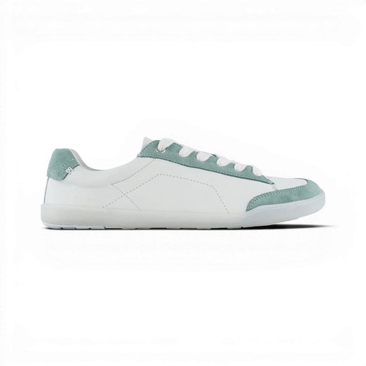 Blusun Barfussschuhe Sneaker BLSN-500W (Glattleder/Veloursleder, flexible Sohle) weiss/grün Damen