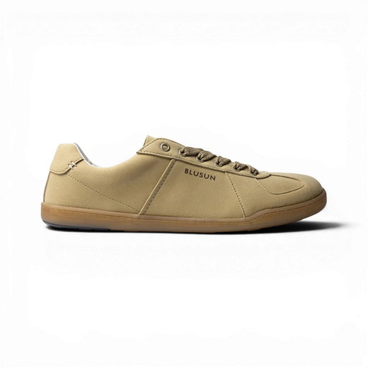 Blusun Barfussschuhe Sneaker BLSN-201M (skóra gładka/ zamsz) beżowe męskie