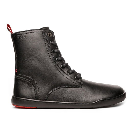 Blusun Lace-Up Boots BLSN-040W (Smooth Leather, Barefoot Boots) black ladies