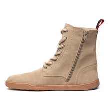 Blusun Schnürstiefel BLSN-040W (Veloursleder, Barfußstiefel) beige Damen