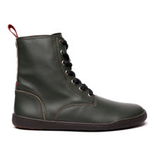 Blusun Schnürstiefel BLSN-040W (Glattleder, Barfußstiefel) dunkelgrün Damen