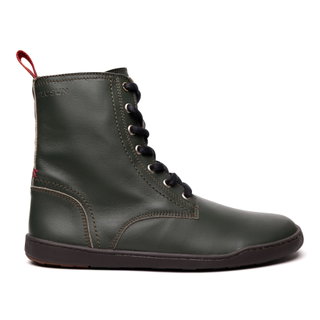 Blusun Schnürstiefel BLSN-040W (Glattleder, Barfußstiefel) dunkelgrün Damen