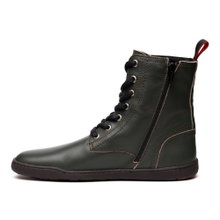Blusun Schnürstiefel BLSN-040W (Glattleder, Barfußstiefel) dunkelgrün Damen