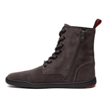 Blusun Schnürstiefel BLSN-040W (Veloursleder, Barfußstiefel) dunkelbraun Damen