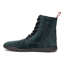 Blusun Schnürstiefel BLSN-040W (Veloursleder, Barfußstiefel) pinegrün Damen