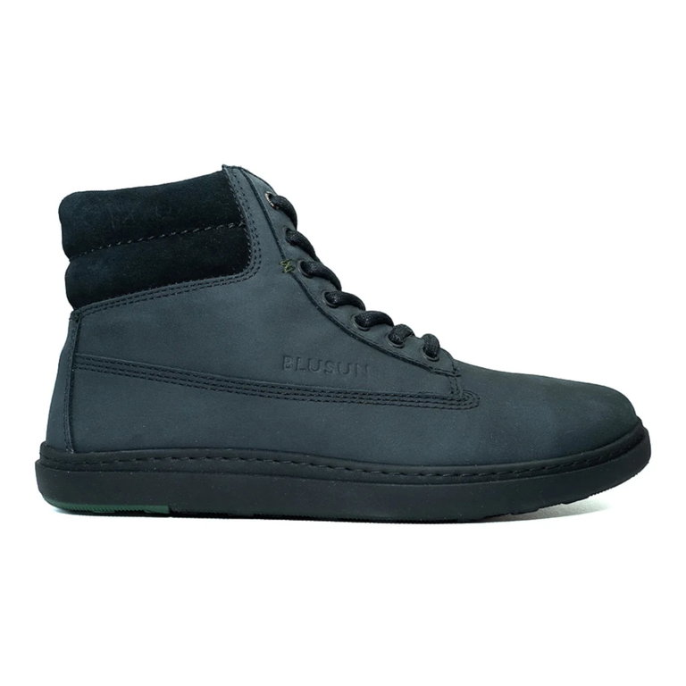 Blusun Winter Barefoot Shoes BLSN-020M (Nubuck Leather/Velour Leather, Warm Lined) Anthracite Grey Men's