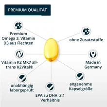 Brandl Omega3 D3 K2 (Omega 3 Fettsäuren und Vitamin D3 in Kombination mit Vitamin K2) 120 Kapseln