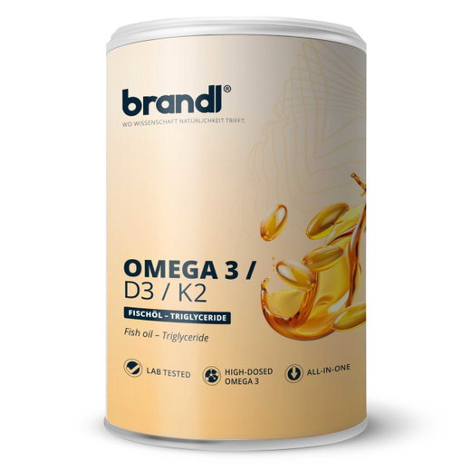 Brandl Omega3 D3 K2 (Omega 3 fatty acids and vitamin D3 combined with vitamin K2) 240 capsules