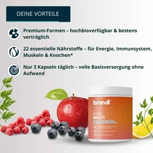 Brandl Pure Multi Capsules (22 essential nutrients - for energy, immune system, muscles & bones) 135 capsules