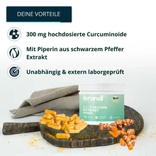 Brandl Kurkuma/Curcuma Extrakt (Bio-Curcuma mit schwarzem Pfeffer) 120 Kapseln