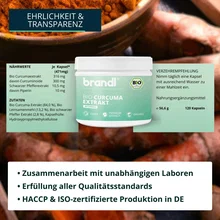 Brandl Kurkuma/Curcuma Extrakt (Bio-Curcuma mit schwarzem Pfeffer) 120 Kapseln