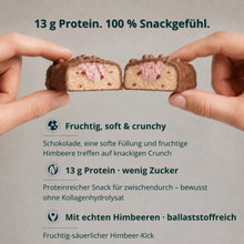 Brandl Proteinriegel Wave Bar Raspberry Choc - Proteinreich mit 13 g Protein pro Riegel - Himbeere/Schoko 12x45g Box