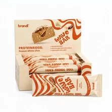 Brandl Proteinriegel Wave Bar Peanut White Choc - Proteinreich mit 13 g Protein pro Riegel - 12x45g Box