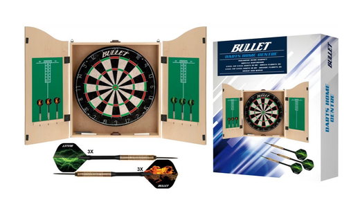 Bullet Dart Homedart Centre für zu Hause ink. 6 Metalldarts, Zähltafel - 1 Set