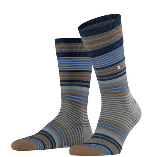 Burlington Tagessocke Stripe dunkelgrau/bunt Herren - 1 Paar