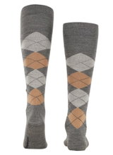 Burlington Kniestrümpfe Edinburgh (Argyle-Muster) anthrazitgrau Herren - 1 Paar