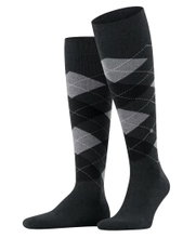 Burlington Kniestrümpfe King (Argyle-Muster) dunkelgrau/hellgrau Herren - 1 Paar